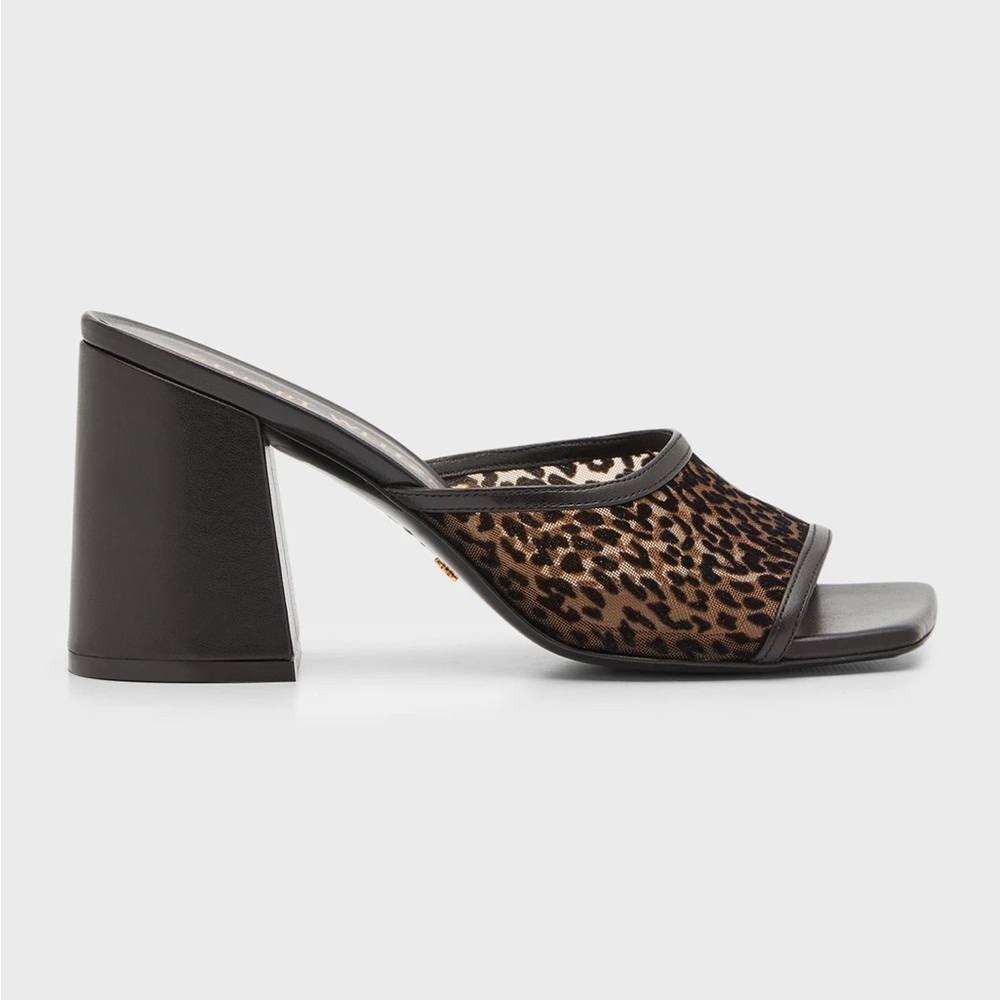 Stuart Weitzman Tía 85 mini leopard slide size 7